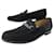 Hermès HERMES SCHUHE KETTE MOCCASINS 38.5 SCHWARZE WILDLEDER-LOAFERS Schweden  ref.976449