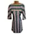 MILLY New York Womens Teal Black Short Sleeve Silk Dress US 4 UK 8 EU 36 Blue  ref.976581