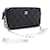 CHANEL Lambskin Pearl Wallet On Chain WOC lined Zip Chain Bag Black Leather  ref.976717