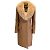 Sass & Bide Tan Shearling Collar Chain Detail Somewhere Here Wool Coat Camel