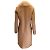 Sass & Bide Tan Shearling Collar Chain Detail Somewhere Here Wool Coat Camel - view 3