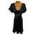 Vestido de festa feminino Ted Baker com contas de seda preta e manga esvoaçante tamanho 2 Reino Unido 10 Preto  ref.978320