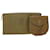 SAINT LAURENT Shoulder Clutch Bag Coated Canvas 2Set Beige Auth bs6527 Cloth  ref.978344