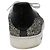 LOUIS VUITTON Baskets à paillettes Front Low Line en cuir 38.5 Argent LV Authak199 Noir Argenté - vue 15