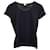 Armani Collezioni T-shirt a maniche corte testurizzata a righe in poliammide nera Nero Nylon  ref.979040
