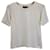 Giorgio Armani T-shirt à manches courtes rayé en lin crème Blanc Écru  ref.979060