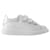 Übergroße Sneakers – Alexander Mcqueen – Leder – Weiß/Silber  ref.979148