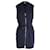 Balenciaga Sleeveless Belted Mini Dress in Navy Blue Polyester  ref.979311