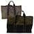 Hermès HERMES Her Line Fourre Tout MM Hand Bag Canvas 2Set Gray Khaki Auth bs6520 Grey Cloth  ref.979405