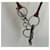 Collier Hermès Mors en cuir et métal Argenté Marron clair  - vue 3