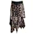 Sacai Tan / Brown / Black Leopard Printed Asymmetrical Hem Tiered Midi Skirt Polyester  ref.980275