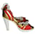 Just Cavalli shoes Red Golden Leather Cloth  ref.980350