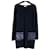 Chanel Kleid mit gesteppten Ledertaschen Schwarz Wolle  ref.981093
