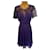 Whistles Womens Clara Purple Pleat Chiffon Lace Short Sleeve Dress UK 8 EU 36 Polyester  ref.982973