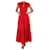 Autre Marque Red seersucker collared maxi dress - size XS Cotton  ref.982978