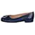 Sergio Rossi Navy flats with squared toe - size EU 37 Navy blue Leather  ref.983175