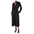 Forte Forte Black long-sleeved v-neckline sheer midi dress - size UK 6 Cotton  ref.983498
