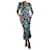 Veronica Beard Vestido largo negro con estampado floral y fruncido - talla UK 16 Seda  ref.984170