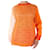 Fendi Orangefarbene, mit Blumen bestickte Bluse – Größe IT 44 Polyester  ref.984220