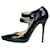 Jimmy Choo Black pointed toe heels with ankle strap detail- size EU 39 Leather  ref.984280