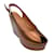 Sandalias con cuña y plataforma de cuero metalizado color cobre Dylan de Robert Clergerie Metálico  ref.984418