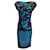 Roberto Cavalli Blue / Pink Multi Printed Jersey Stretch Midi Dress Multiple colors Synthetic  ref.984428