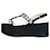 Miu Miu Sandalias de plataforma con pedrería en ante negro - talla UE 36.5 Suecia  ref.985397