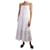 Autre Marque Vestido blanco de tirantes bordado a rayas diplomáticas - talla S Algodón  ref.985516