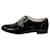 Christian Louboutin Chaussures plates vernies noires à lacets blancs - taille EU 37.5 Cuir  ref.985544