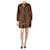 Lisa Marie Fernandez Vestido marrón brillante con mangas abullonadas y cinturón - talla UK 10 Castaño Lino  ref.985702