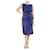 Max Mara Blue sleeveless V-neck pleated dress - size UK 14 Silk  ref.985711