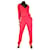 Ba&Sh Mono rojo de pernera recta con cuello de pico - talla 1 Roja Viscosa  ref.986234