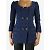 Alessandra Rich Blue embellished button printed lining scoop neck jacket - size IT 42 - Ansicht 3