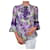 Andrew GN Blusa violeta con volantes y estampado floral - talla FR 36 Púrpura  ref.986531