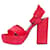 The Kooples Red suede open toe strappy heels - size EU 40 Leather  ref.986619