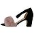 Bionda Castana Schwarze Wildleder-Sandalen mit rosa Kunstfell – Größe EU 37