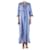 Autre Marque Robe longue bleue à volants brodés - taille S Coton  ref.987072