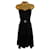 KAREN MILLEN Robe de soirée sans bretelles en crêpe noir avec boucle en strass US 4 UK 8 Viscose Acetate  ref.987435