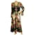 Camilla Mandarim Chinês Estampado Frisado 100% Vestido maxi de seda com mangas compridas sino S Multicor  ref.988646