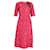 Vestido Midi Jacquard Dolce & Gabbana em Poliéster Vermelho  ref.989049