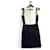 Hugo Boss Demida V-Neck Sleeveless Two-Tone Sheath Dress Navy White (Size L) Cotton  ref.989194