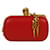 Alexander McQueen Red Leather Crystal Studded Gold Stabbed Skull Clasp Clutch  ref.989288