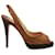 Christian Louboutin Slingback Peeptoe Pump Shoes in rafia marrone  ref.989355