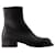 Cuban Stack Ankle Boots - Alexander Mcqueen - Leather - Black  ref.989404