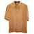Camicia a maniche corte abbottonata jacquard Saint Laurent in seta arancione  ref.989434