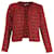 Iro Disco Jacke aus ausgefranstem Metallic-Bouclé-Tweed aus roter Wolle  ref.989436