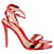 Gianvito Rossi Sparkle Lightning Motif Ankle Strap Sandals in Red Metallic Leather   ref.989520