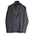 Prada-Wollblazer mit Lederinnenseite aus grauer Wolle  ref.989534