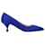 Prada Pointed Toe Kitten Heel Pumps in Blue Suede  ref.989660