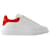 Sneakers Oversize - Alexander Mcqueen - Pelle - Bianco/rosso  ref.989701
